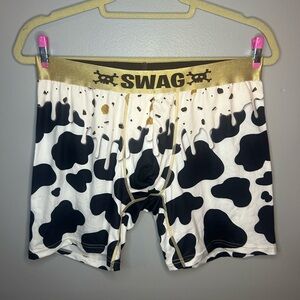 NWOT Cookie Dough Ice Cream Cow Print Unisex Stretch Boxer Briefs
